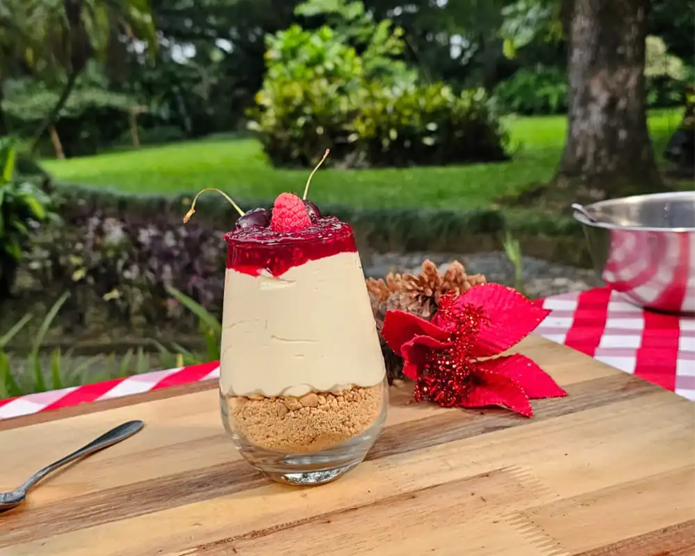 Cheesecake Navideño con Azúcar Orgánica